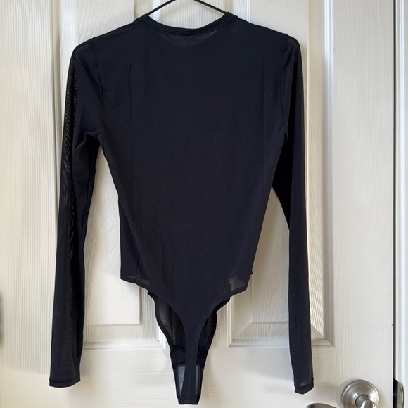 Lululemon Wundermost Nulu Mesh crewneck long sleeve bodysuit Black - Picture 2 of 8